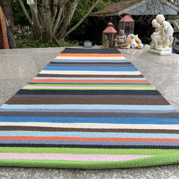 Flat woven wool hallway runner